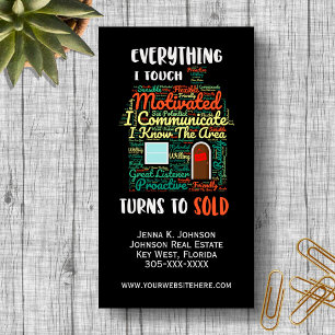 Everything I Touch Turns To Sold Real Estate Magnetic Business Card
