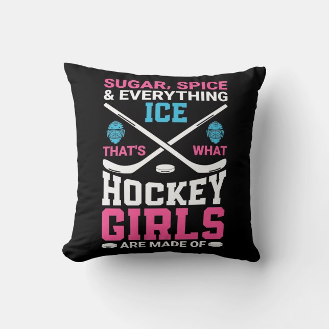 Everything Ice Hockey Girls Cushion (Front)