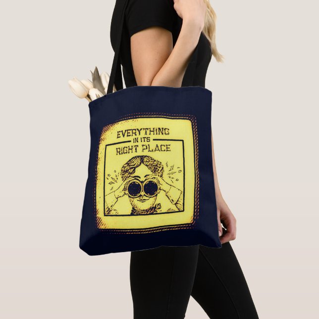 Everything In Its Right Place - Retro Adventurer  Tote Bag (Close Up)