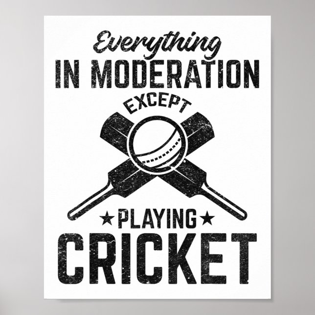 Everything In Moderation Except Playing Cricket  Poster (Front)