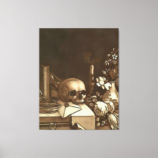 Everything In Vanity Black Outline Art  Canvas Print