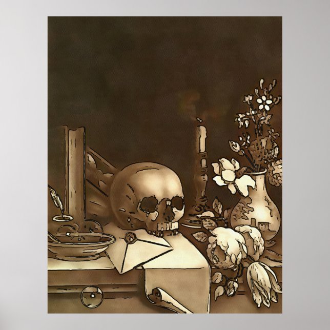 Everything In Vanity Black Outline Art  Poster (Front)