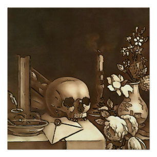 Everything In Vanity Black Outline Art  Poster