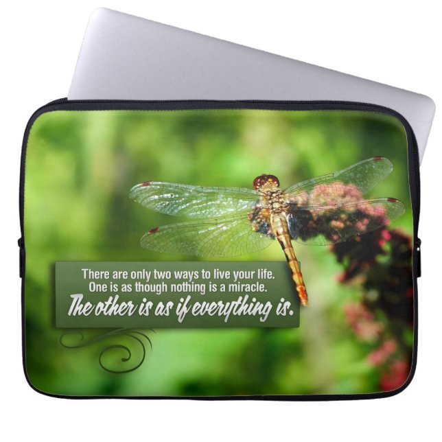 "Everything is a miracle" Inspirational Quote Laptop Sleeve (Front)
