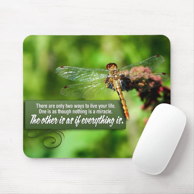 "Everything is a miracle" Inspirational Quote Mouse Mat (With Mouse)