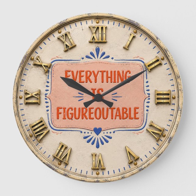 Everything Is Figureoutable Positive Motivation  Large Clock (Front)