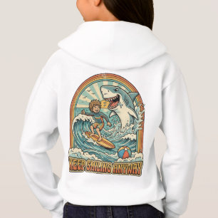 Everything Is Fine Funny Retro Shark Beach Graphic