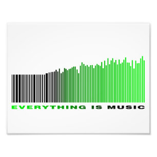 Everything is Music Green Text Barcode Song Player Photo Print