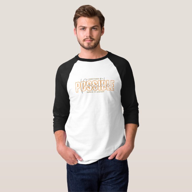 Everything is Possible | Men's 3/4 Sleeve Raglan T-Shirt (Front Full)