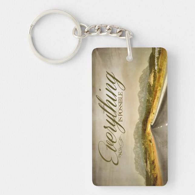 "Everything is possible" Motivation Affirmation Key Ring (Front)