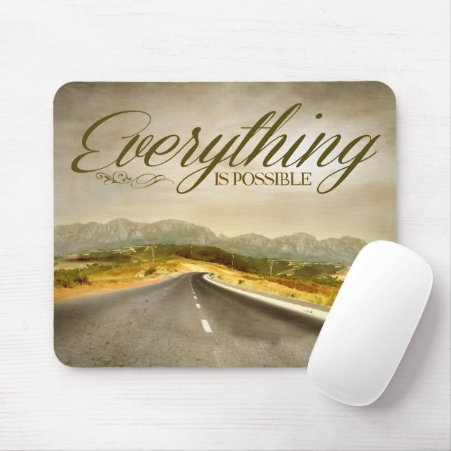 "Everything is possible" Motivation Affirmation Mouse Mat (With Mouse)