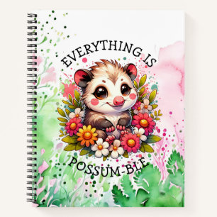 Everything is Possum-ble Inspirational Pun Notebook