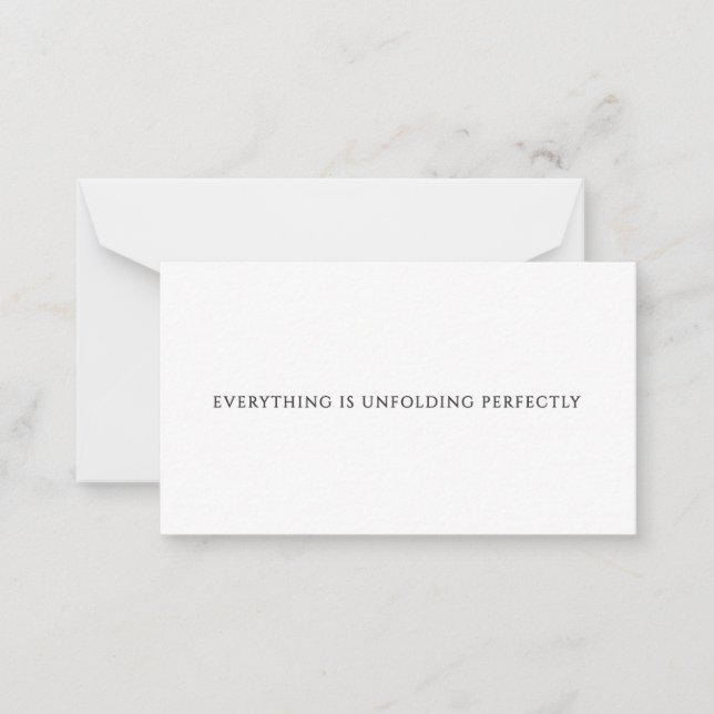 Everything is Unfolding Perfectly | Flat Note Card (Front)