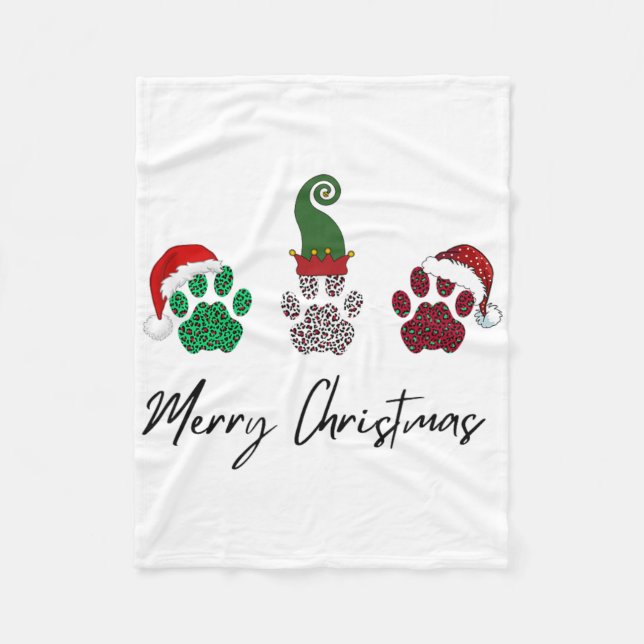 Everything Italian Greyhound Merry Christmas Paw P Fleece Blanket (Front)