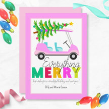 Everything Merry Pink Golf Cart Christmas Tree