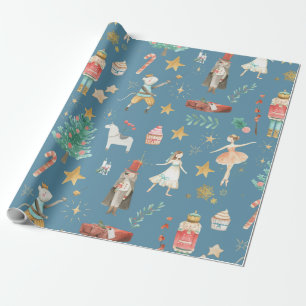 Everything Nutcracker Christmas Blue Wrapping Paper