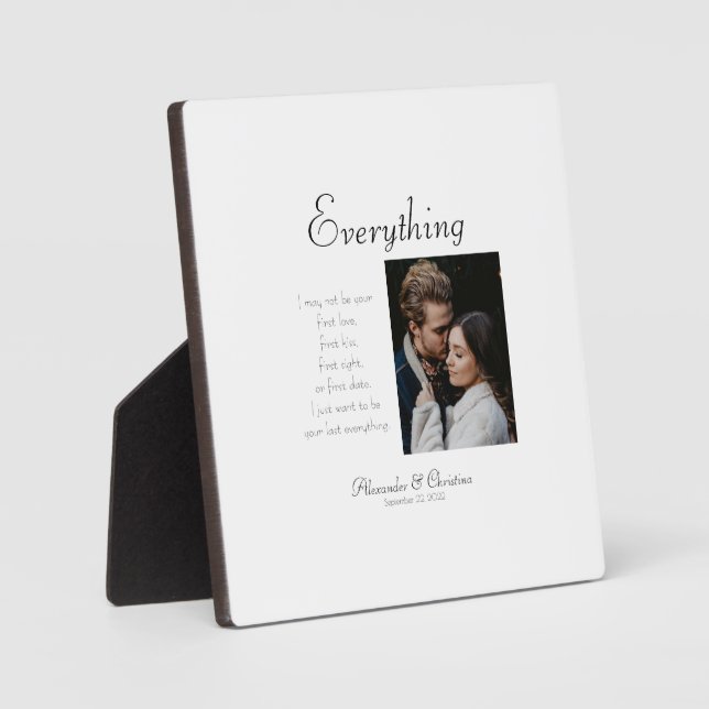Everything Script Overlay Couples Personalised  Plaque (Front)