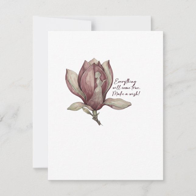 Everything Will Come True Make a Wish Botanical Ma Card (Front)