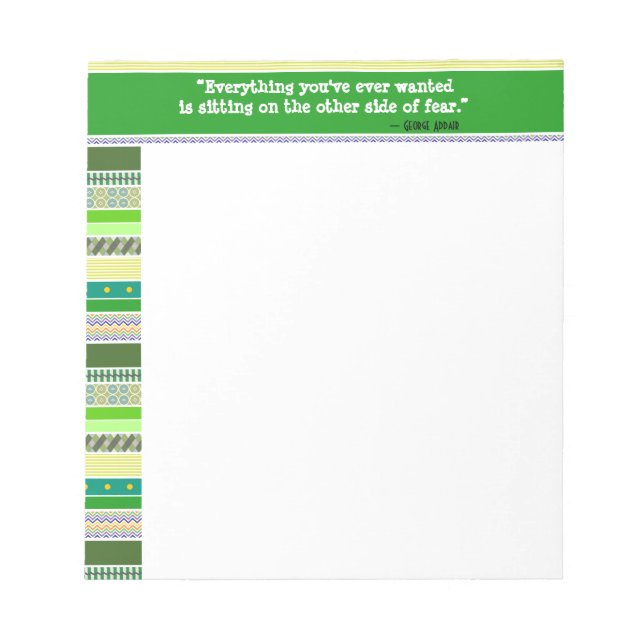 Everything You've Ever Wanted, Encouragement Green Notepad (Front)