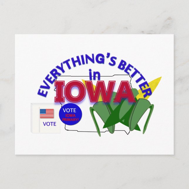 Everything's Better in Iowa Postcard (Front)
