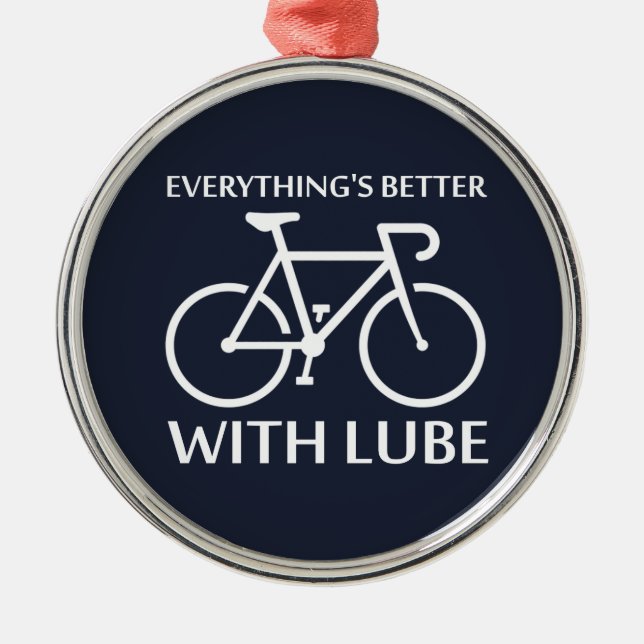 Everything's Better With Lube Metal Tree Decoration (Front)