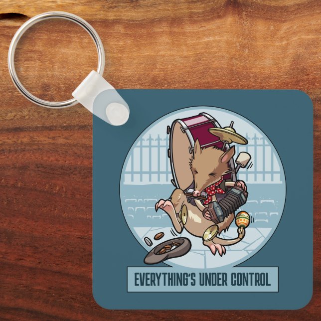 Everything's Under Control Bandicoot One Man Band Key Ring (Front)