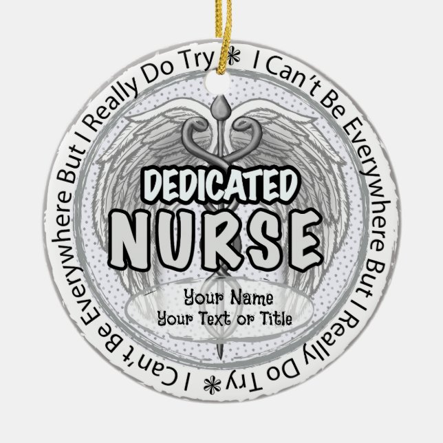 Everywhere nurse  ceramic tree decoration (Front)