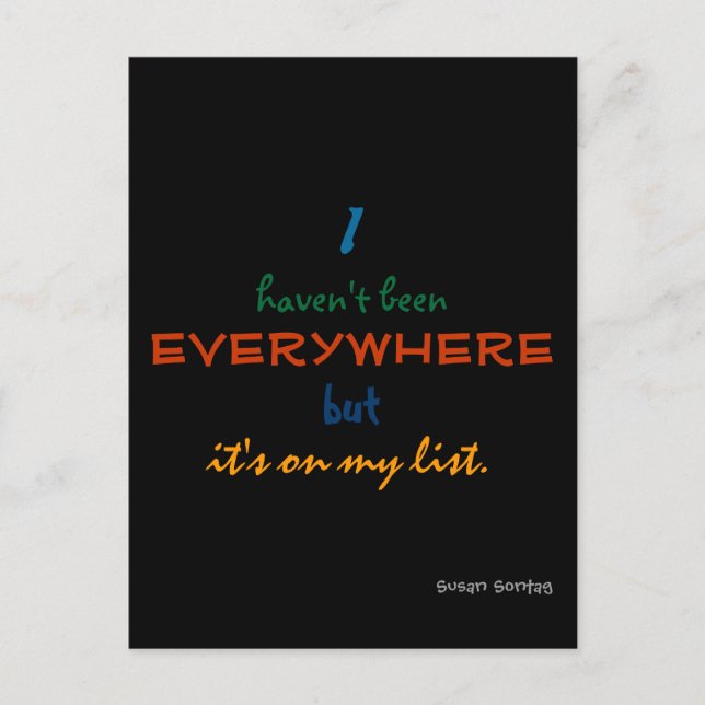 everywhere - susan sontag postcard (Front)
