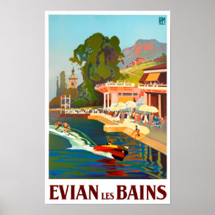 Evian France vintage travel Poster
