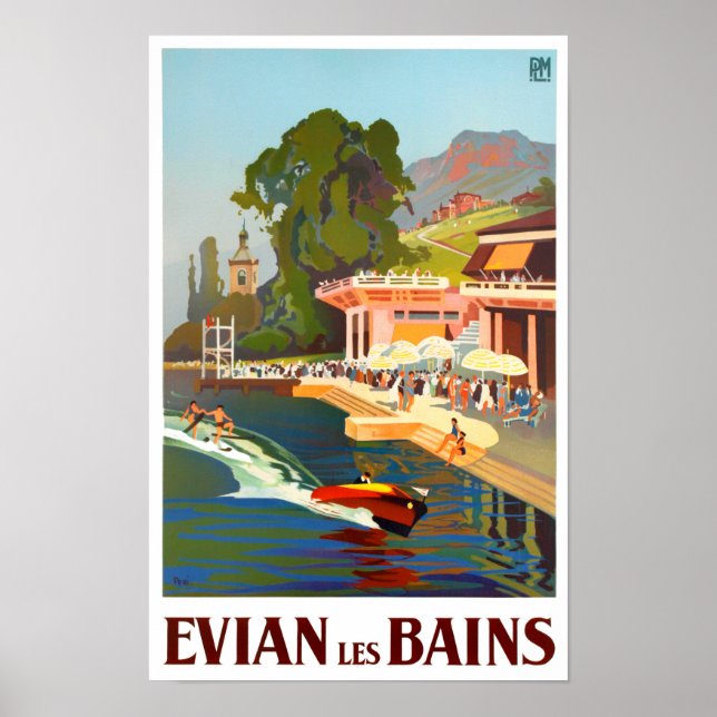 Evian France vintage travel Poster (Front)
