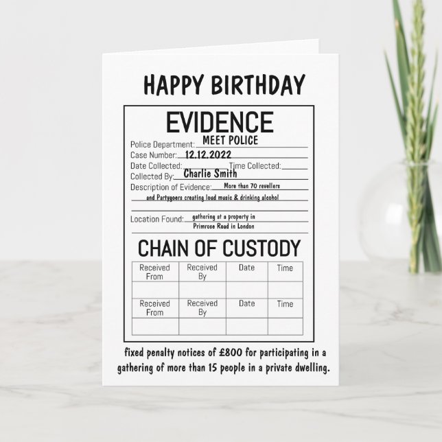 EVIDENCE Card (Front)