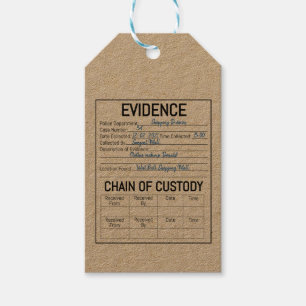 Evidence chain of custody crime game role play fa gift tags