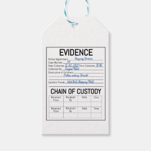 Evidence chain of custody crime game role play  fa gift tags
