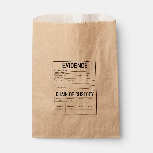 Evidence chain of custody crime game role play  favour bags (Front)