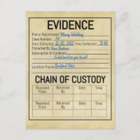 Evidence chain of custody crime game role play fly