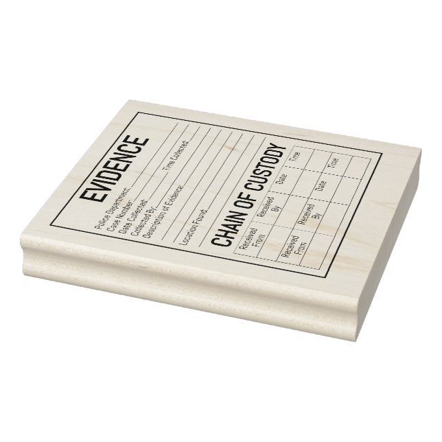 Evidence chain of custody crime game role play rub rubber stamp (Stamp)