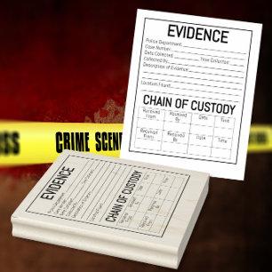 Evidence chain of custody crime game role play rubber stamp