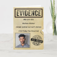 Evidence true crime murder mystery detective card