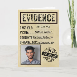 Evidence true crime murder mystery detective card