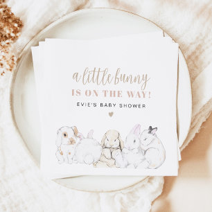 EVIE Cute Pastel Watercolor Bunny Baby Shower Napkin