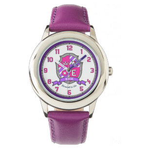 Evie girls name meaning letter E unicorn pink Watch