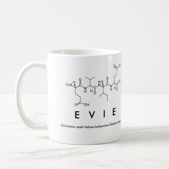 Evie peptide name mug (Left)
