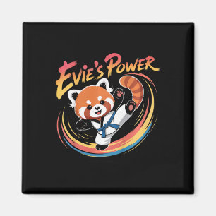 Evie's Power Red Panda Taekwondo Karate Blue Belt Magnet