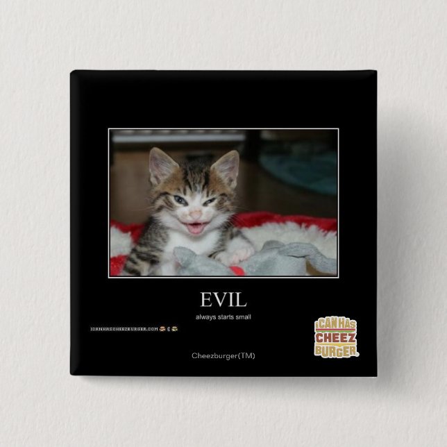 Evil 15 Cm Square Badge (Front)