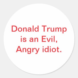 Evil Angry Idiot Trump Hankamer Artjunkhaus Comic Classic Round Sticker