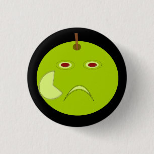 Evil Apple with Scar Halloween Button
