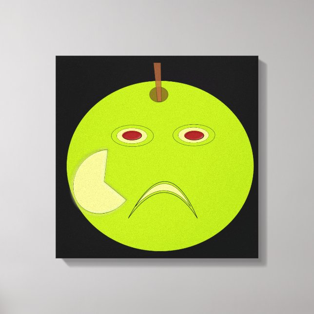 Evil Apple with Scar Halloween Canvas Print (Front)