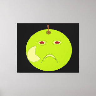 Evil Apple with Scar Halloween Canvas Print