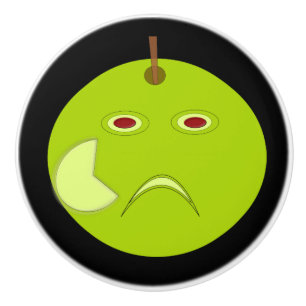 Evil Apple with Scar Halloween Ceramic Knob