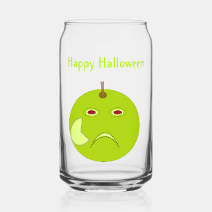 Evil Apple with Scar Halloween Custom Can Glass